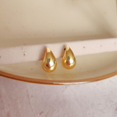 Aretes Gota Mini Dorado - Colección Acero